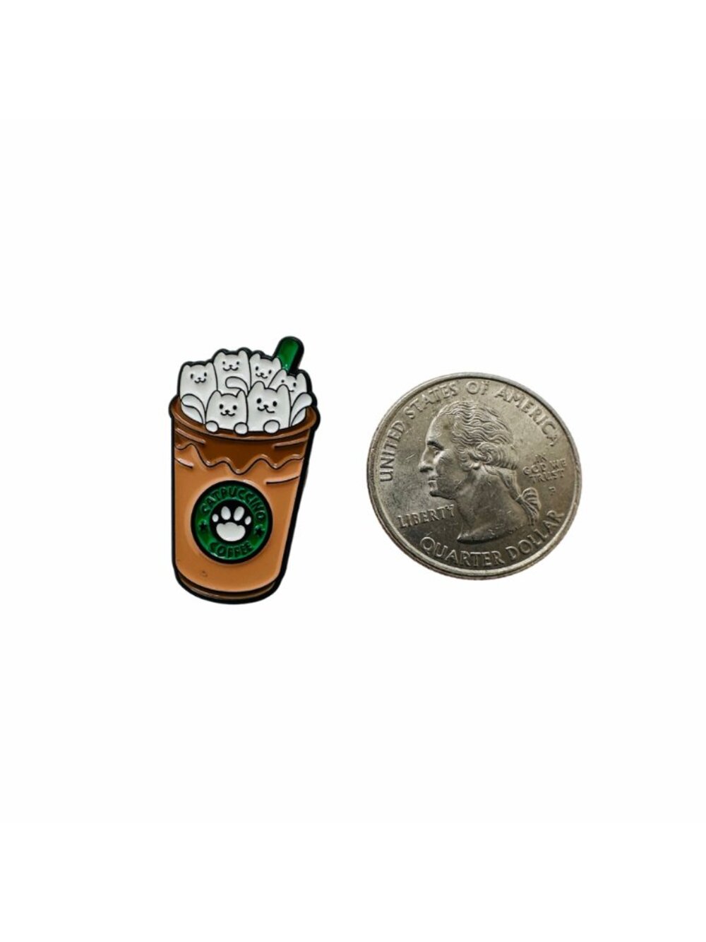 ✨Metal Enamel Cafe Many Kawaii Kittens I Love Cats Brooch Pin Coffe Catpuccino✨ - Picture 5 of 5